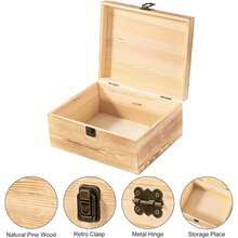 Caja de almacenamiento de madera para escritorio, embalaje de regalos de mayor calidad, estuche de joyería, organizador de almacenamiento de madera Retro, patrón de letras gráficas - J - Ver 10
