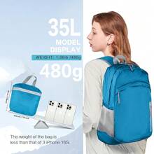 35L Mochila impermeable plegable y ligera para playa, con compartimento seco y húmedo, mochila HiFKing para hombres y mujeres, color azul - Azul2 - Ver 7