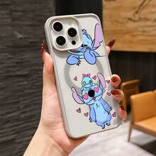 This Disney Lilo & Stitch Phone Case, Featuring Stitch And Angel Cartoon Characters, Boasts A Cute And Playful Design, A Simple And Stylish Appearance, And A Smooth And Comfortable Feel. It Features A Magnetic Back, Camera Protection, A Transparent And Fashionable Back Panel, And Reinforced Corners For Effective Drop Protection, Making It An Ideal Choice For Young People. This Phone Case Is Compatible With IPhone 17/16/15/14/13/...12/11/XR/XS/X Series And SamsungGalaxy S22, S23, S24, And S25 Series Phones. It's The Perfect Gift For Friends And Family. - Black - View 7