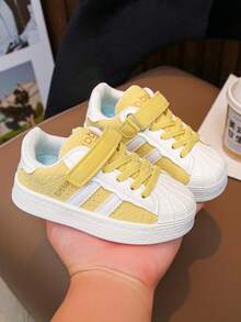 1 đôi giày thể thao da trẻ em unisex dễ thương, giày chạy bộ đế mềm chống trượt thoáng khí thời trang đa năng cho trẻ nhỏ/trẻ lớn, thích hợp cho mùa xuân, hè và thu. - Màu vàng - Xem 11