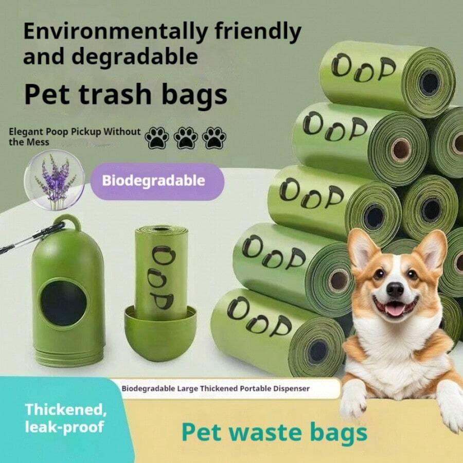 Pet Waste Bags, Essential For Walking Dogs - Green - View 1