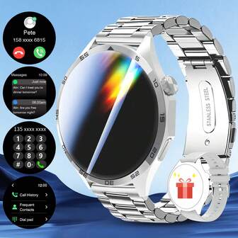 2026 New Round Silicone Smartwatch Band For Men & Women, Elegant Sports Smart Watch With Call Function, Pedometer, Calorie Tracking, Multi-Sport Modes, Incoming Call & Message Alerts, Full-Screen Touch For Android/IOS, Exquisite Gift