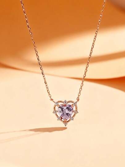 1pc Minimalist Heart Pendant Necklace For Women, Versatile For Daily Wear, Suitable As Valentine's Day, Anniversary, Holiday Gift