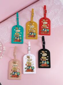 1 Stück leichter und strapazierfähiger PU Gepäckanhänger, geeignet für Reisekoffer, Rucksack, Kreuzfahrttasche, Rucksack-Zubehör, ideal für Bordkarten, unverzichtbar für Herbstreisen und die Rückkehr zur Schule - Muster E - Übersicht 4