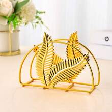 1pc Tie Yi Paper Napkin Holder Household Creative European Napkin Paper Clip Hotel Restaurant Cafe Paper Clip Golden Square Paper Napkin Desktop Storage Rack - Gold - View 14