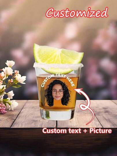 Vaso de chupito personalizado con foto y texto, regalo de cumpleaños divertido, favor de fiesta de amigos, vaso de chupito "Por fin legal", vaso de chupito personalizado, regalo de cumpleaños único, recuerdo fotográfico