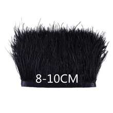 1 Meter Black Ostrich, Goose, Turkey Feather Trim With Tassels, Suitable For DIY Clothing Sewing, Crafts Decoration