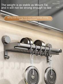 Space-Saving Wall-Mounted Kitchen Organizer | Metal Spice Rack And Food Storage Shelf, Easy To Install, No Drilling Required, Ideal For Dishware, Cookware, And Towels, Suitable For Home And Restaurant Use