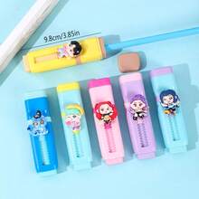 K-Pop Witch Hunting Girl Group Pencil Sharpener With Eraser, Multifunctional Cartoon Twist Pencil Sharpener Eraser, Elementary School Student Creative Stationery, Student Prize, Campus Holiday Gift - Multicolor - View 7