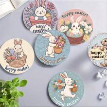 4 Stück/6 Stück/300 Stück Osterhasen Muster Diatomeenerde Untersetzer, geeignet für Heimdekoration, Cafés, Nachmittagstee, Restaurantdekoration, Themenfeiern, tägliche Dekoration und auch als Geschenk verwendbar - Verschiedenfarbig - Übersicht 2