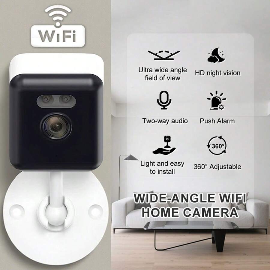 FHD 1080 Indoor WIFI Surveillance Camera / Human Body Detection / Built-In Alarm / Night Vision / Two-Way Communication. Ideal Valentine's Day Gift. - Multicolor - View 1