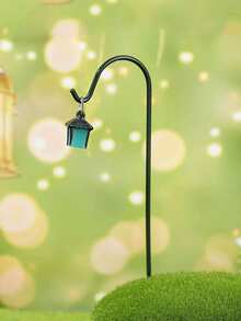 1-7件套发光树脂仙女迷你摆件，配彩色灯笼，乡村风格户外圣诞装饰，室内桌面摆件及工艺品，太阳能户外装饰，圣诞装饰，独特设计，经久耐用，本地花园装饰，花园装饰 - 黑色 - 查看 10