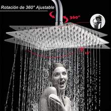 CYPNCabeza de Ducha de Lluvia de Alta Presión Regadera Cuadrado de Acero Inoxidable Cabezal de Ducha de Lluvia Ultra fina con Montaje Fijo Ahorro de AguaFashion - 227884963 - Ver 4