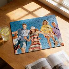 Personalized Wooden Puzzle, Personalized Photo Portrait Puzzle, Birthday Gift, Customized Puzzle Souvenir For Special Occasions, Couple Portrait Puzzle, Travel Photo Puzzle, Anniversary Custom Photo Puzzle, Graduation Class Photo Puzzle, Family Gathering Custom Puzzle, Holiday Custom Puzzle Gift, Wooden Creative DIY Gift, Couple, Parent-Child, Family Memorial Birthday Gift, Room Decor - Black - View 4