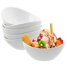 Juego de 6 cuencos de cerámica para helados platos pequeños para salsa de postre de cerámica ideal para salsa de tomate soja barbacoa y otras cenas de fiesta blanco - blanco - Ver 6
