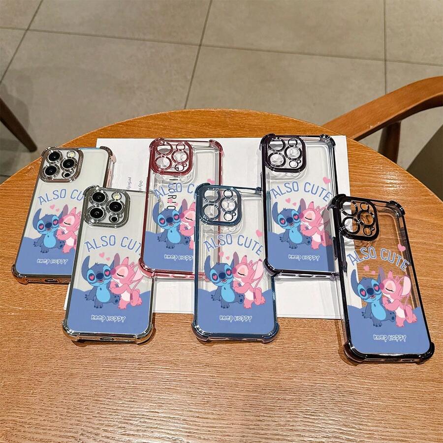 This Disney Lilo & Stitch Phone Case, Featuring Cartoon Characters Like Stitch And Angel, Boasts A Cute And Playful Design, A Simple And Stylish Appearance, And A Smooth And Comfortable Feel. It Offers Camera Protection, A Transparent And Fashionable Back Panel, And Reinforced Corners For Effective Drop Protection, Making It An Ideal Choice For Young People. This Phone Case Is Compatible With IPhone 17/16/15/14/13/...12/11/XR/XS/X Series And SamsungGalaxy S22, S23, S24, And S25 Series Phones. It's The Perfect Gift For Friends And Family. - 銀色 - 查看 1