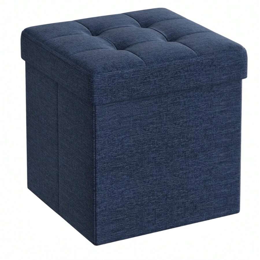 MIKOMIKA Storage Ottoman, Folding Storage Chest, Footstool, Cube Bench, Holds Up To 300kg, For Living Room, Bedroom, Entryway. Ottoman Storage Chest Folding Stool, Linen Stool, Foldable Seat Footstool - 76 X 38 X 38 Cm, Assorted Colors Black Blue Beige Slate Grey. (Drawer 001) - CAJON-PLEGABLE-38CM-AZUL - 查看 1