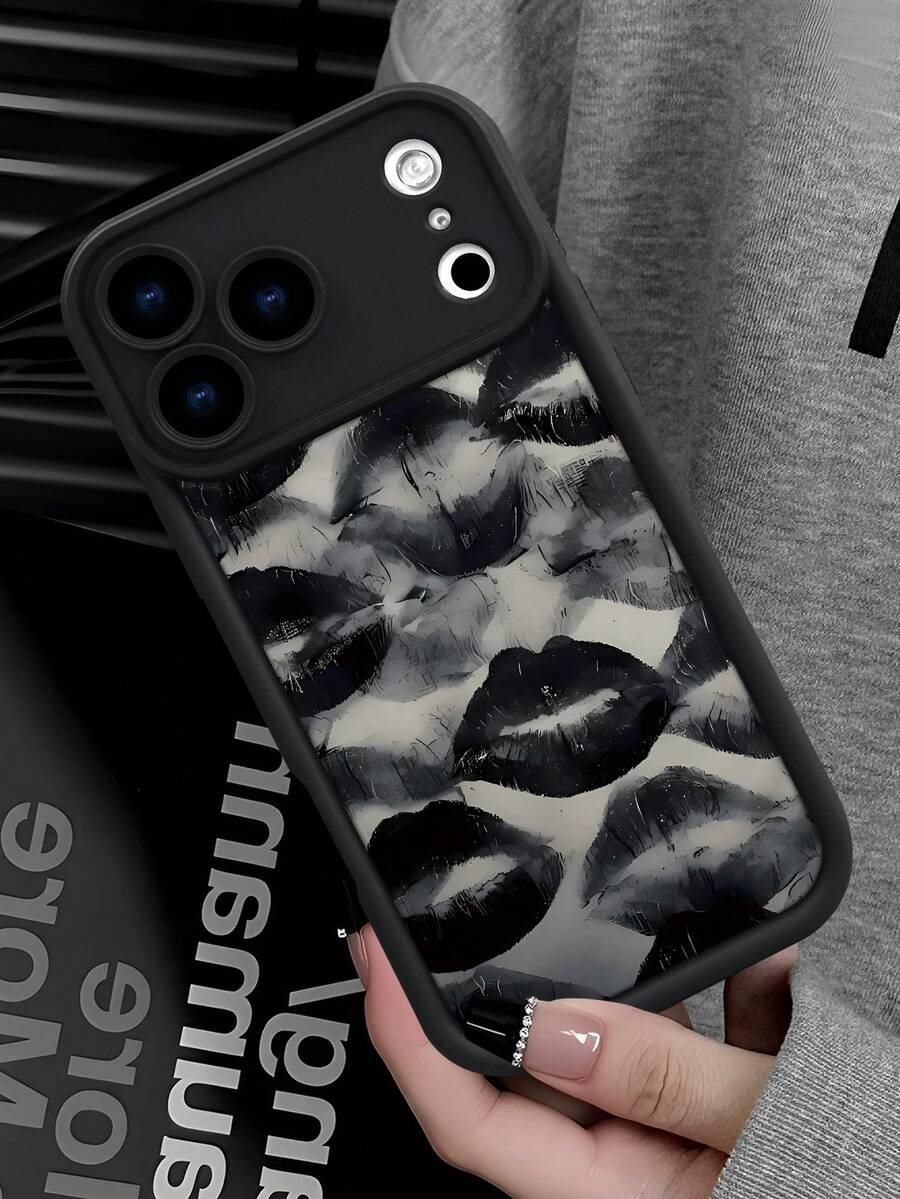 Fashionable, Popular, Personalized, Graphic Typography And Icon Pattern Design Theme Luxury Shockproof Aesthetic Cute Phone Case, Soft-Touch Ultimate Grip, Waterproof & Durable, Dirt-Resistant, Bumper Cover With Camera Protection, Compatible With IPhone 17/17Pro/17Pro Max, 16, 15, 14, 13, 12, 11 Plus/Pro Max And Galaxy S/A Series - Black - View 1
