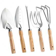 CYPNMOSU Jardineria Herramientas Juego de 5 Herramientas para Jardín Pala Tenedor Rastrillo Herramientas para Jardinería Kit de Herramientas de Jardinería Resistentes de Acero InoxidableFashion - 227217041 - Ver 9