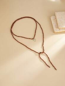 1 件几何串珠不对称圆形吊坠流苏饰物长项链，时尚别致，适合休闲、街头风格、旅行、婚礼、约会、女士生日、节日、多功能珠宝礼物