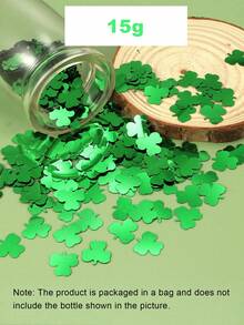 15/30克圣帕特里克节三叶草彩纸装饰，绿色金属箔三叶草形状桌面彩色亮片幸运三叶草彩纸，适用于圣帕特里克节、爱尔兰主题派对、春季餐桌装饰、生日家居装饰 - 綠色 - 查看 13