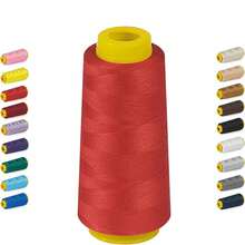 EDCUEBE7 3000码缝纫线，包缝线-多色，缝纫线筒，通用缝纫线，包缝线筒，涤纶包缝线，适用于包缝机、锁边机、绗缝、拼接、缝纫机、手工刺绣