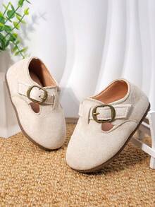 Toddler Kids Shoes, British Style Girls Leather Shoes, New Spring/Autumn Boys & Girls Soft Bottom Shoes, Baby Moccasins - Beige - View 4