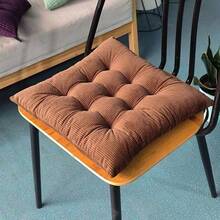 1pc Soft Striped Chair Cushion, With Ties, Square Thickened Heightening Pad, Suitable For Dining Room, Living Room, Office Chair, Seat Cushion, Cushion, Chair Pillow, Gaming Chair - Multicolor - View 9