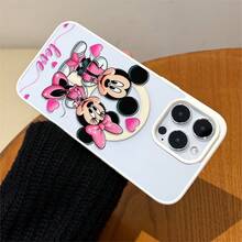 Disney.‌ Mickey And Minnie Patterned Phone Case With Hearts And Playful Designs. Compatible With IPhone 17, 16, 15, 14, 13, 12, And 11 Pro Models. Made Of TPU, Featuring Shockproof Protection. A Perfect Gift For Family, Friends, Birthdays, Valentine's Day, And Holidays. - 白色 - 查看 3