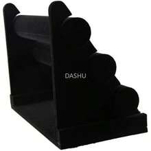 Soporte Organizador de Joyería de Terciopelo Negro de 3 Niveles, Soporte y Soporte de Exhibición de Pulsera Desmontable, Organización de Exhibición de Joyería Para Reloj Collar Pulsera - por defecto - Ver 5