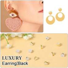 12 Pcs Silicone Flat Earring Backs For Studs, Clear Comfort Design, Earring Backs Replacements For Heavy Earrings Heart Shape - / - View 5