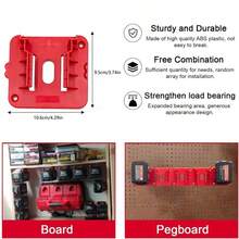 易于安装的 Milwaukee 18V 电池支架 – 适用于 Milwaukee 18V 锂离子电池的重型塑料储物架 – 适用于车间和车库的快速接线整理架 - 彩色 - 查看 3