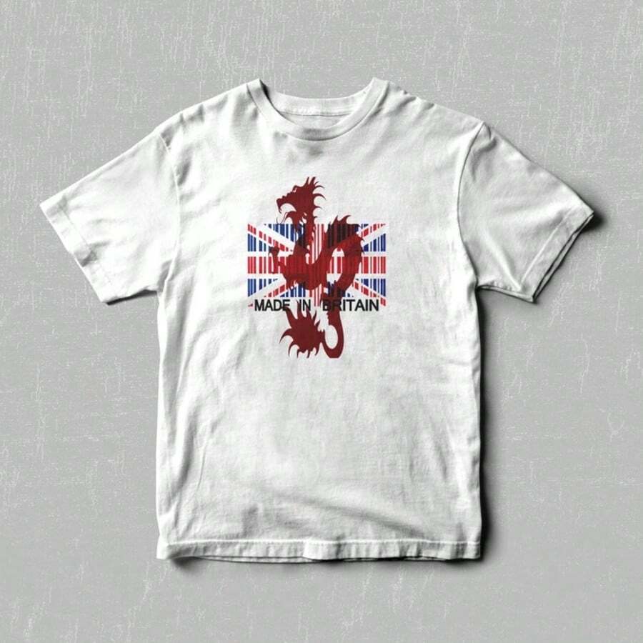 Dean  Zushi Tee_ Vintage Britain Dragon Graphic - 白色 - 查看 1
