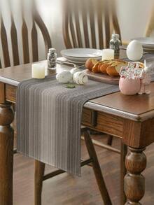 1 件亚麻质感桌旗，纯色现代亚麻质感桌垫，可水洗，适用于厨房、餐桌、派对、婚礼装饰、门厅、家庭聚会、咖啡桌 - 灰色 - 查看 2