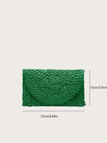 Yogodlns 时尚沙滩包 女士夏季沙滩包 信封编织手拿包 纯色大容量收纳包 玉米皮草手提包 时尚玉米皮草包 手工编织女士手拿包 信封手提包 长款女士夏季沙滩包 - 彩色 - 查看 11