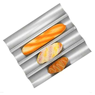 CYPNYosoo Health Gear Pan de Pan de Acero Al Carbono para Hornear 4 Ondas de de Boldes para Hornear Al Horno sin Estribo T Te Toast Toast Coking Bakers Moldado para cuatro ranurasFashion