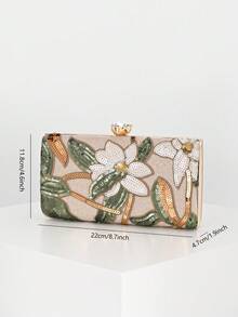 Túi xách đeo chéo thanh lịch, bóng bẩy, nhiều màu sắc với họa tiết lá và hoa, túi dự tiệc dây xích cổ điển, túi xách mini hình hộp vuông, phù hợp cho các cô gái dự tiệc, cô dâu, sinh viên đại học, người trẻ chuyên nghiệp, đa năng cho các bữa tiệc, dạ hội, đám cưới, phối hợp hoàn hảo với các phụ kiện dự tiệc, họa tiết được gửi ngẫu nhiên. - Rượu sâm banh - Xem 4