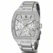 Guess Men's Quartz Watch, Stainless Steel Case, Silver, Versatile Casual Men's Wristwatch, Suitable For Business And Daily Wear, Birthday, Anniversary, Valentine's Day Gift GW0094G1 - White - View 5