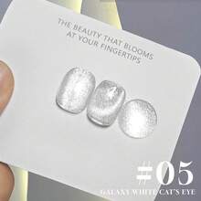 MIANEL 10ml 冬日星空白色玻璃珠猫眼凝胶指甲油 白色月光灯泡水晶宽猫眼指甲油 冬季美甲 指甲胶 美甲用品 棕色美甲 超白美甲沙龙专用 女孩美甲用品礼物 - 彩色 - 查看 8