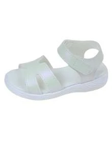 Breathable Hollow-Out Kids Sandals​ With Adjustable Ankle Strap - White - View 8