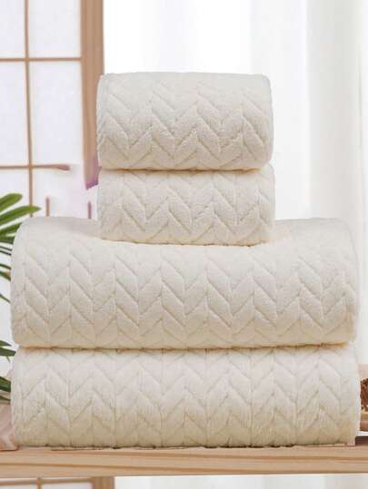 3/1pc Coral Fleece Super Soft Fiber Non-Shedding Bath Towel/Face Towel, Bathroom Soft Absorbent Striped Washcloth Or Bath Towel, Beach Towel, Bathroom Supplies Suitable For Bathroom, Hotel, Gym, Travel, Gifts, Salon, Sports, Outdoor, Beach, School, Back To School, Travel Accessories, Home Essentials, Towels, Skin Care