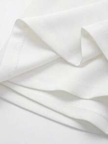 Casual Skirt-Pants Daily Use In Office And Transportation, Minimalist Solid Color With And Belt - 白色的 - 查看 5