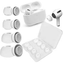 4 Pairs Replacement Ear Tips For AirPods Pro 1st Generation & 2nd Generation With Noise Reduction Hole, Silicone Ear Tips For Airpods Pro With Portable Storage Box (XS/S/M/L) - 預設 - 查看 1