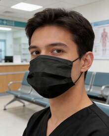 Cubrebocas Negro - Caja de 100 Unidades - Negro - Ver 3