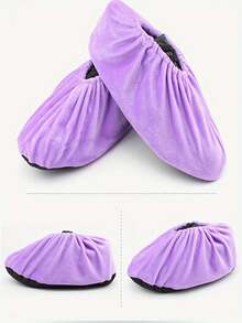 10/5/2/1 Pair Reusable Anti-Slip Shoe Covers - Thick Soft Washable Boot Protectors With Elastic Opening, For Indoor Slippers, Home, Bedroom, Office, Lab - Durable Lightweight Non-Slip Shoe Covers In Coffee, Gray, Blue, Burgundy