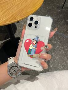 官方授权 Paul Frank 透明卡包手机壳，全包猴子图案，防震摄像头保护，猴子数字 1 爱心字母图案，全新，兼容 13/14/15/16/17 Pro Max - 彩色 - 查看 2