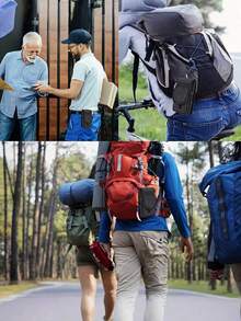 1个大容量多功能腰包，男士多功能腰包，大容量设计，带钱包、手机袋、多用途工具包和翻盖卡包 - 彩色 - 查看 9