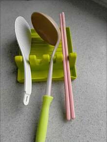 1pc Multi-Functional Silicone Pot Lid, Spoon And Spatula Holder - Multicolor - View 3