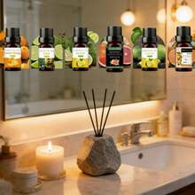 1瓶/10毫升柠檬精油 - 清新柑橘香型，适用于香薰机和香氛石 - 天然空气清新剂 - 可用于香薰机和扩香器，也可用于制作香薰蜡烛、芳香疗法精油、精油、香氛油、香薰机专用精油 - 多色 - 查看 6