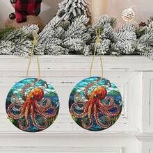 Octopus Ceramic Christmas Hanging Ornament For Xmas Tree Wedding Holiday Party Home Decor - Octopus - 查看 7